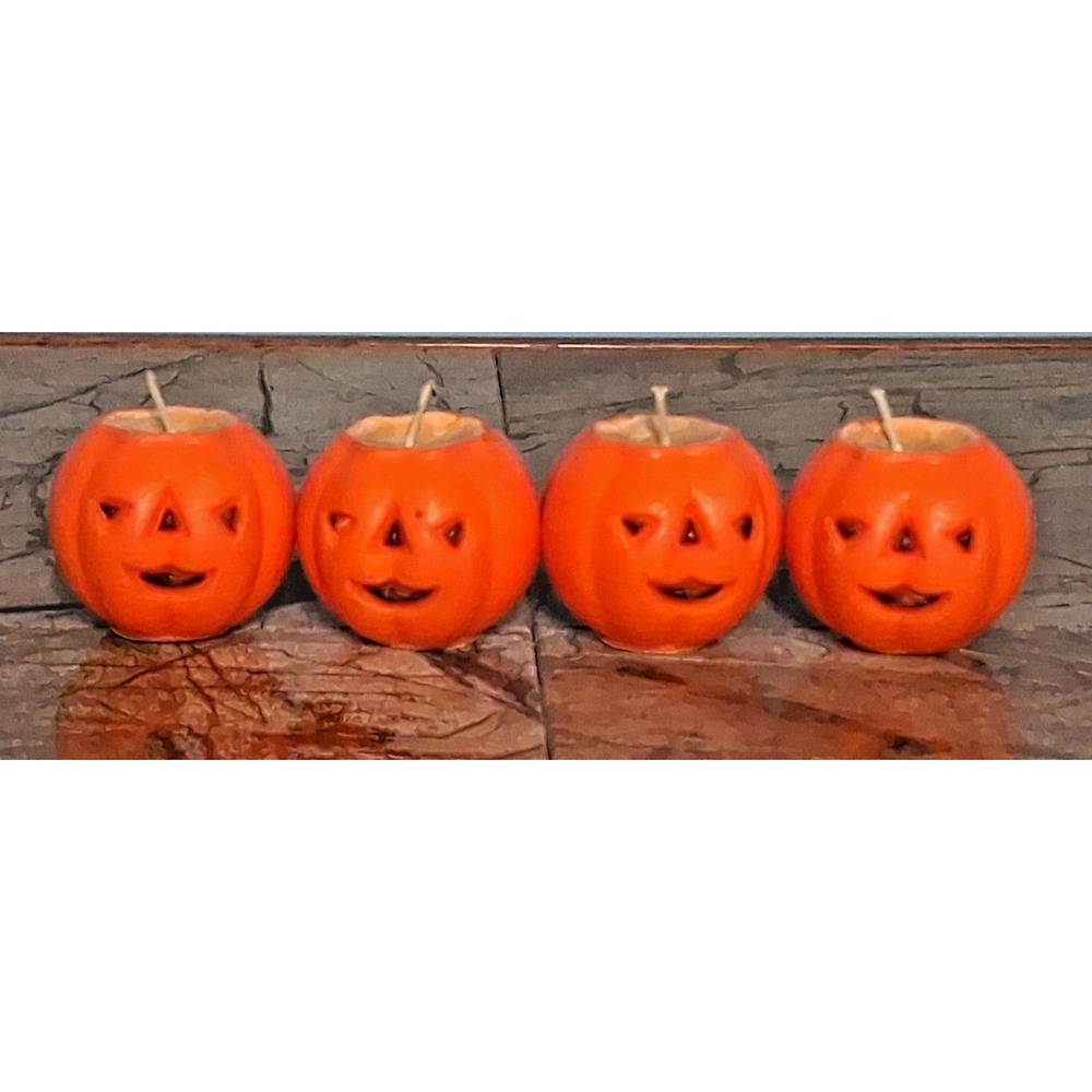 Vintage SUNI Halloween Jack-o-lantern Candles, Set of 4